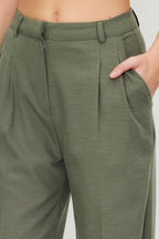 Trendyolmilla Limited Edition Vizon Straight/Düz Kesim Pilili Dokuma Kumaş Pantolon TWOAW23PL00401