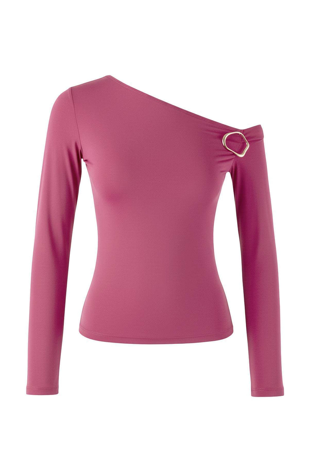 Trendyolmilla Haki Fitted Düşük Omuzlu Aksesuar Detaylı Asimetrik Yaka Esnek Örme Bluz TWOAW26BZ00075