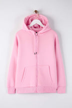 Trendyolmilla Bordo Oversize/Rahat Kesim Fermuarlı Kalın İçi Polarlı Örme Sweatshirt TWOAW24SW00188