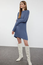 Trendyolmilla Siyah Mini Triko A-Line Formda Elbise TWOAW25EL00030