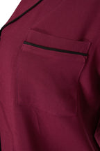 Trendyolmilla Bordo Biyeli Viskon Dokuma Pijama Takımı THMAW21PT0292