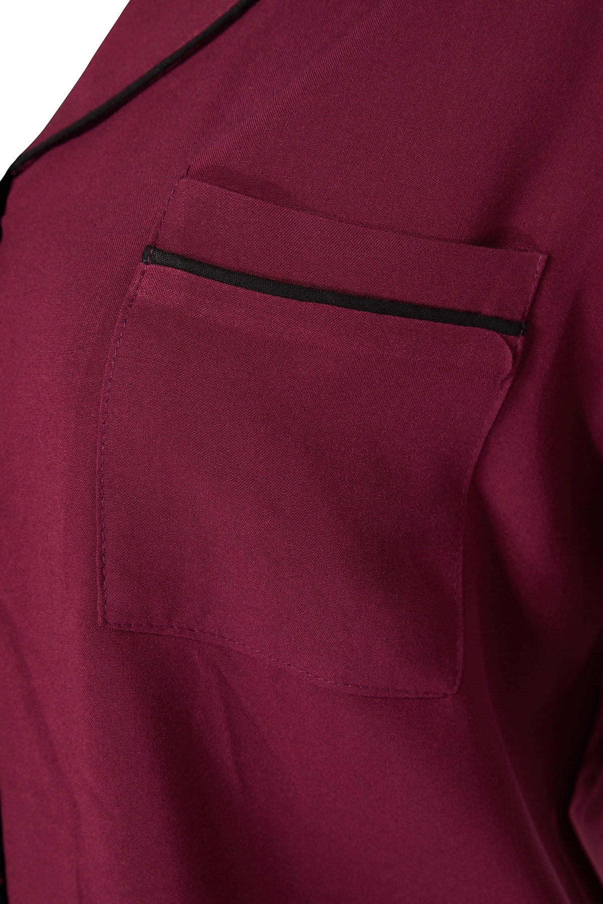 Trendyolmilla Bordo Biyeli Viskon Dokuma Pijama Takımı THMAW21PT0292