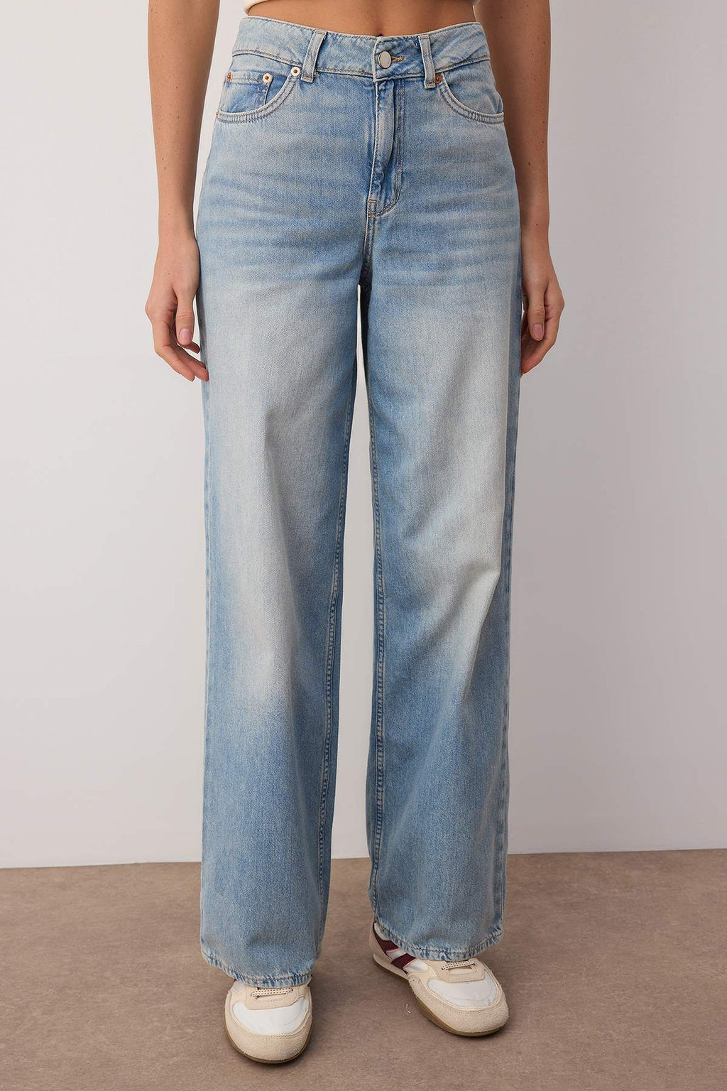 Mavi Yüksek Bel Mevsimlik İnce Dökümlü Wide Leg/Geniş Paça Jeans TWOAW26JE00179