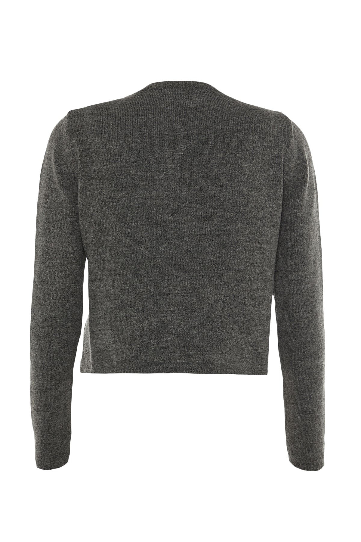 Trendyolmilla Antrasit Crop Yumuşak Dokulu 2'li Bluz-Hırka Triko Takım TWOAW21HI0107