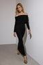 Trendyolmilla Limited Edition Siyah Büzgülü Carmen Yaka Esnek Maxi Örme Elbise TWOAW26EL00112