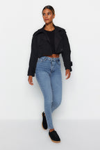 Trendyolmilla Açık Mavi Şekillendiren Etki Yüksek Bel Esnek Skinny Jeans TWOAW24JE00070