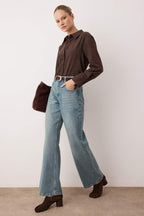 Trendyolmilla Koyu Mavi  Yüksek Bel Wide Leg Jeans TWOAW26JE00228