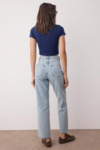 Trendyolmilla Koyu Mavi Yüksek Bel Straight/Düz Paça Jeans TWOAW26JE00182