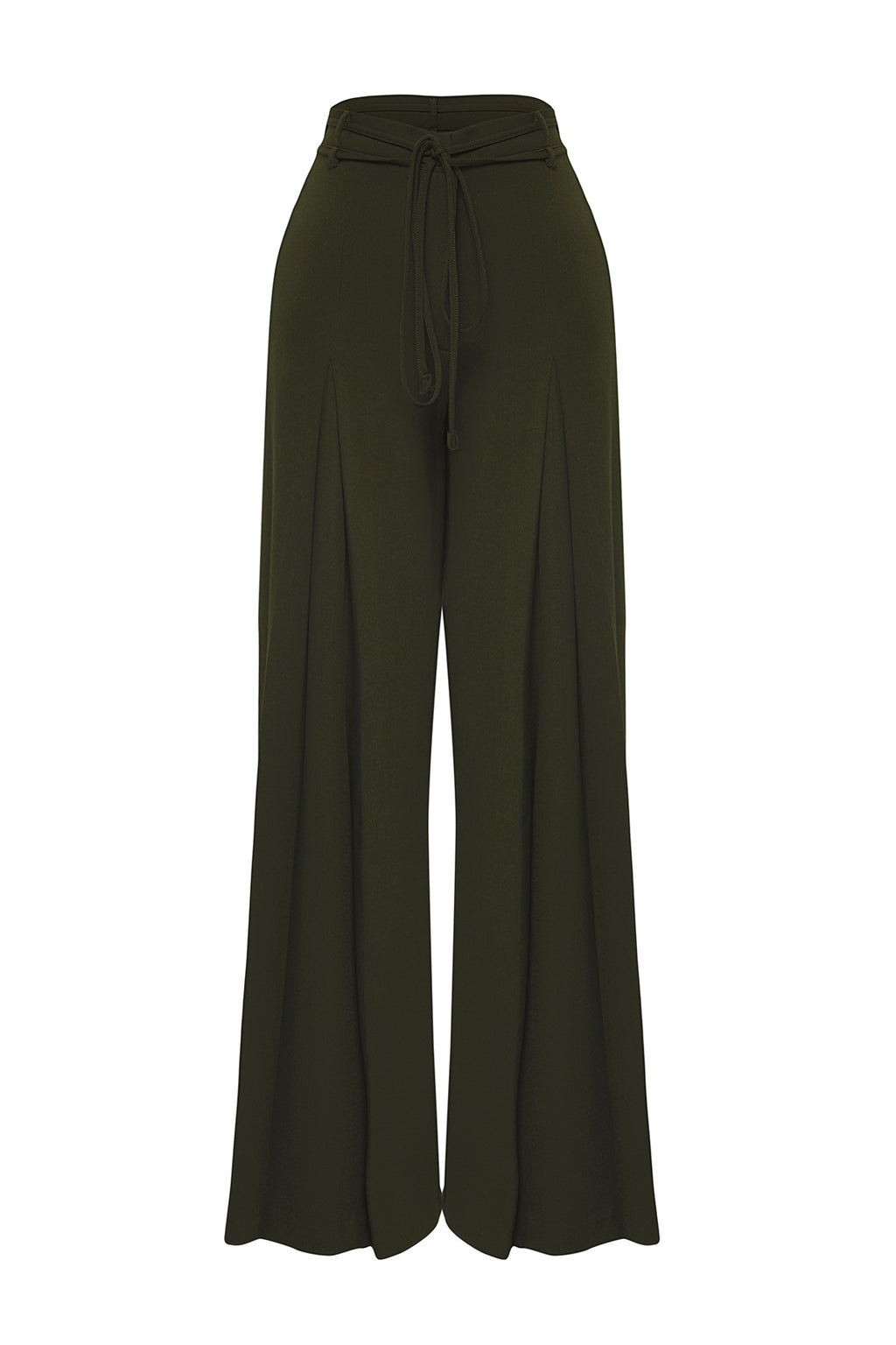 Limited Edition Haki Wide Leg Extra Geniş Paça Kuşaklı Dokuma Pantolon TWOSS25PL00082