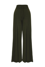 Limited Edition Haki Wide Leg Extra Geniş Paça Kuşaklı Dokuma Pantolon TWOSS25PL00082