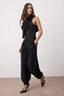 Siyah Şalvar/Harem Dökümlü Düğme Detaylı Pantolon TWOAW26PL00065
