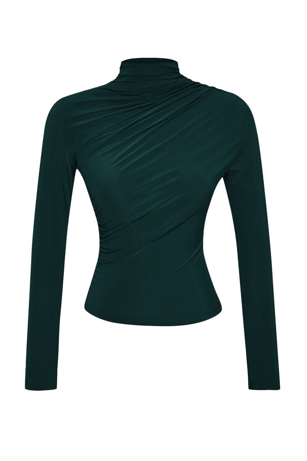 Trendyolmilla Mürdüm Büzgülü Kare Yaka Vücuda Oturan Esnek Örme Bluz TWOSS24BZ00487