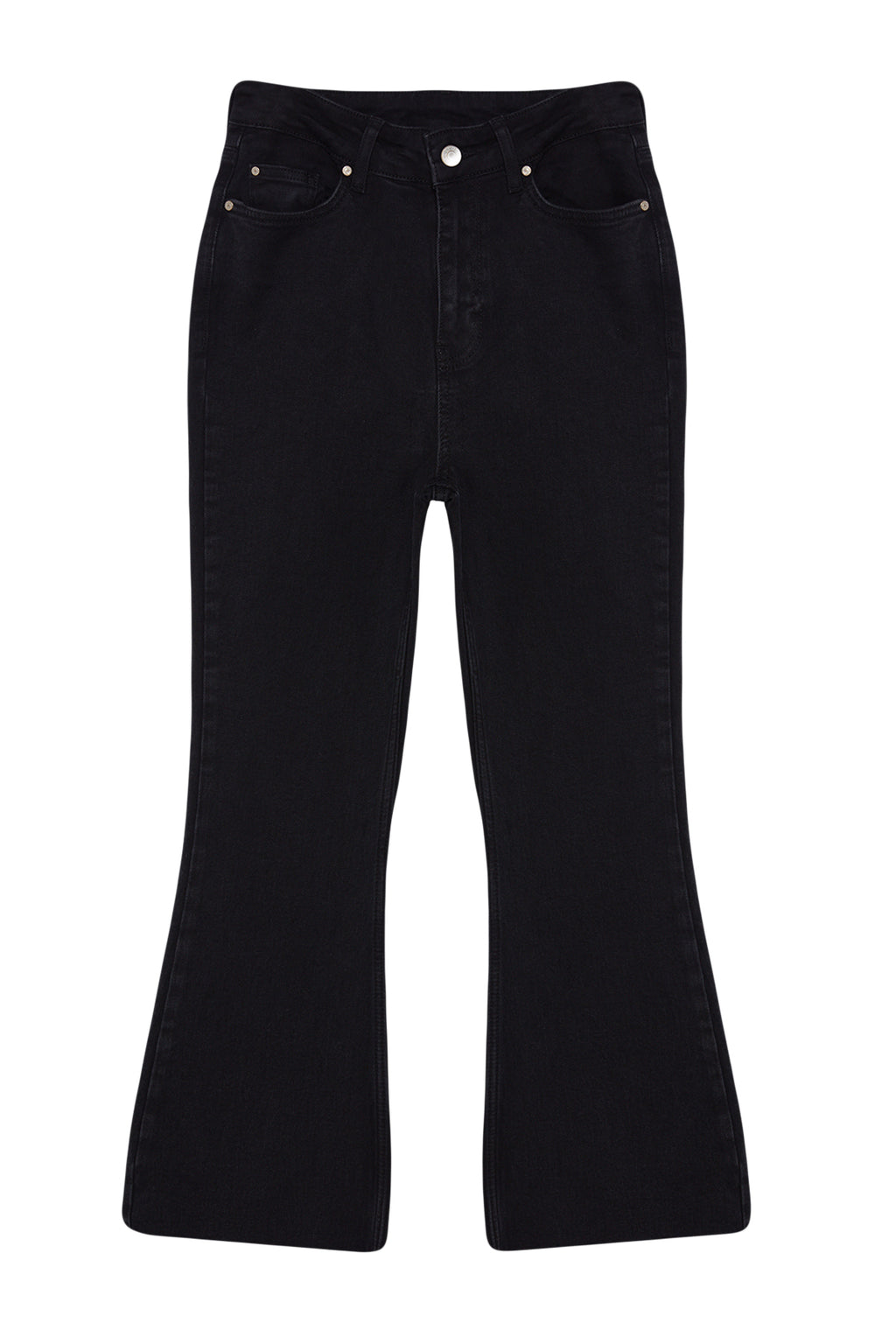 Antrasit Yüksek Bel Crop Orta Esnek Flare Bilek Boy Comfort/Esnek Jeans TWOAW21JE0159