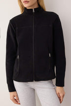 Trendyolmilla Pembe Polar Düz Dik Yaka Cepli Fermuarlı Regular/Normal Kesim Örme Sweatshirt TWOAW26SW00005