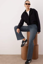 Mavi-Gri Yüksek Bel Geniş Paça Wide Leg Jeans TWOAW26JE00113