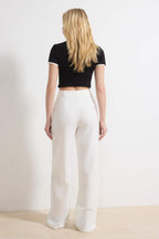 Trendyolmilla Beyaz  Wide Leg/Geniş Paça Bootcut Dokuma Kumaş Pantolon TWOAW21PL0332