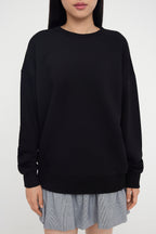 Trendyolmilla Zümrüt Yeşili Oversize/Bol Kesim Bisiklet Yaka Kalın Şardonsuz Örme Sweatshirt TWOAW26SW00029