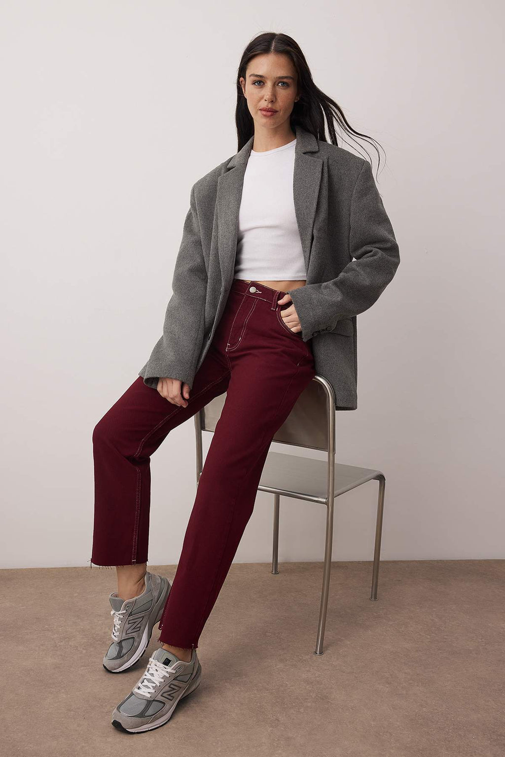 Trendyolmilla Haki Paçası Kesikli Yüksek Bel Straight Jeans TWOAW25JE00307