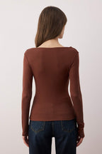 Trendyolmilla Yağ Yeşil Fitted/Vücuda Oturan Asimetrik yaka Detaylı Yumuşak Kumaşlı Esnek Örme Bluz TWOAW26BZ00088