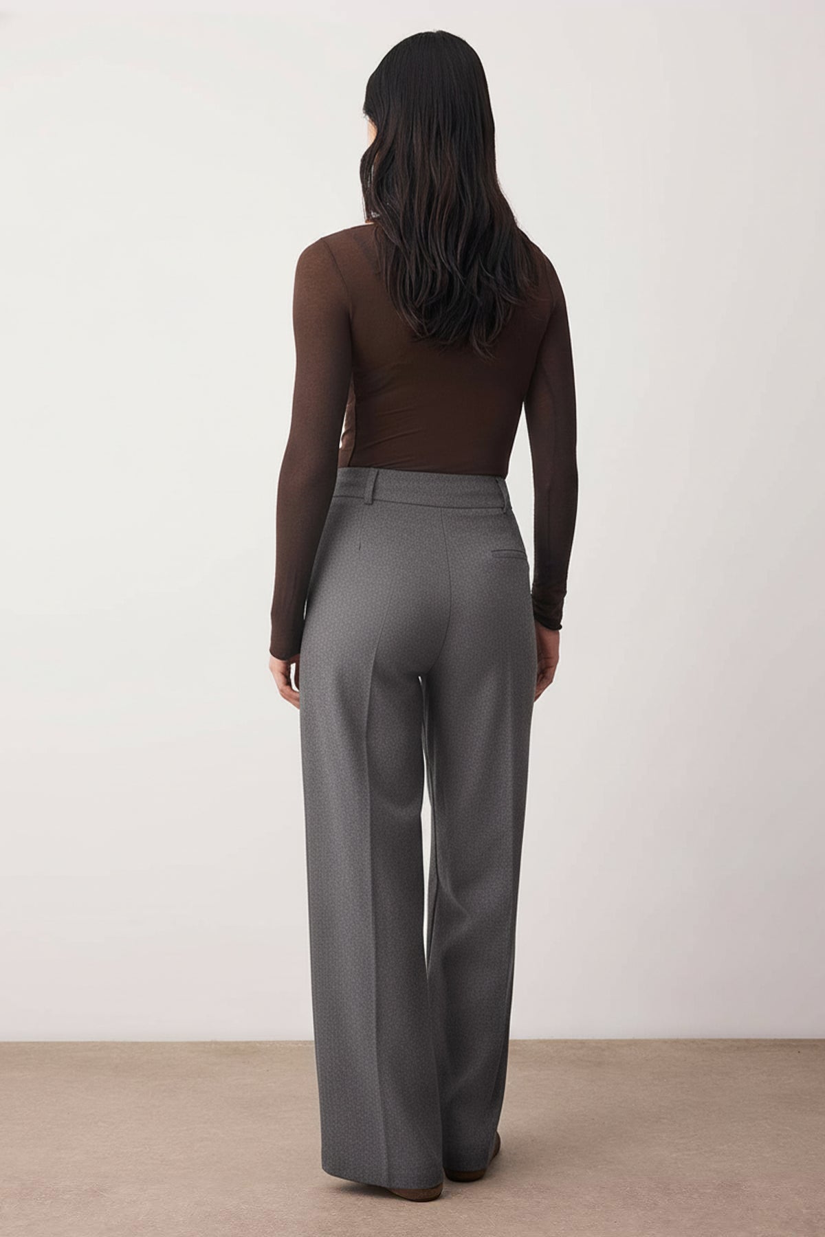 Trendyolmilla Kahvereng Kalın Tuşeli/Kışlık Wideleg Geniş Paça Dokuma Pantolon TWOAW26PL00160