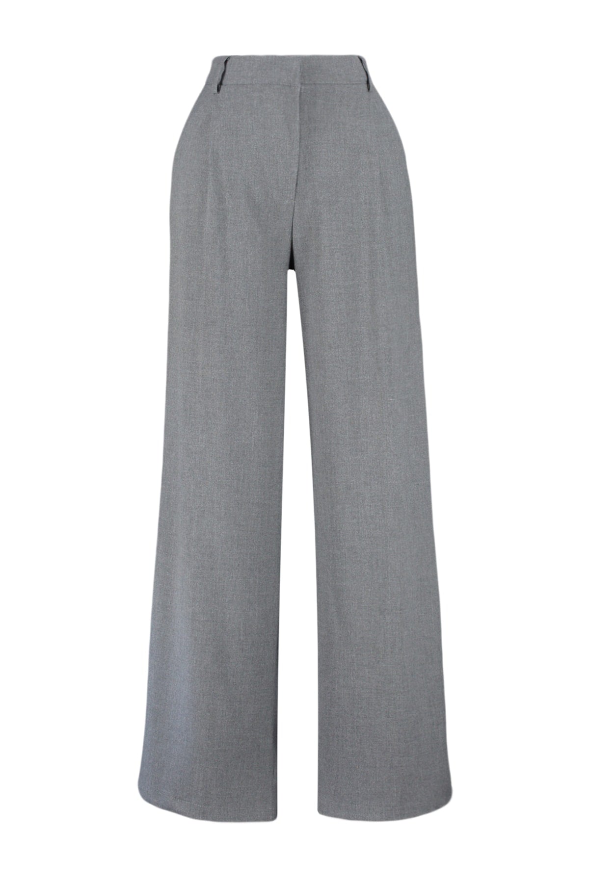 Trendyolmilla Siyah Palazzo/Extra Geniş Paça Dokuma Kumaş Pantolon TWOSS23PL00062