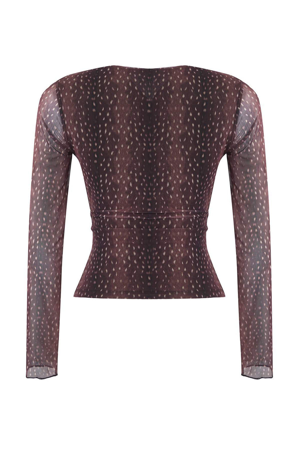 Trendyolmilla Teen Kahverengi Animal Anvelop Fitted/Vücuda Oturan Örme Bluz TWOAW26BZ00226