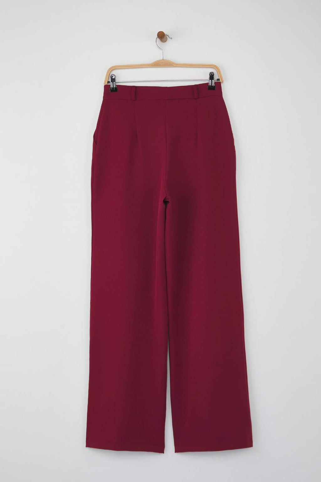 Trendyolmilla Bordo Pilili Wide Leg/Geniş Paça  Pantolon TWOAW25PL00109