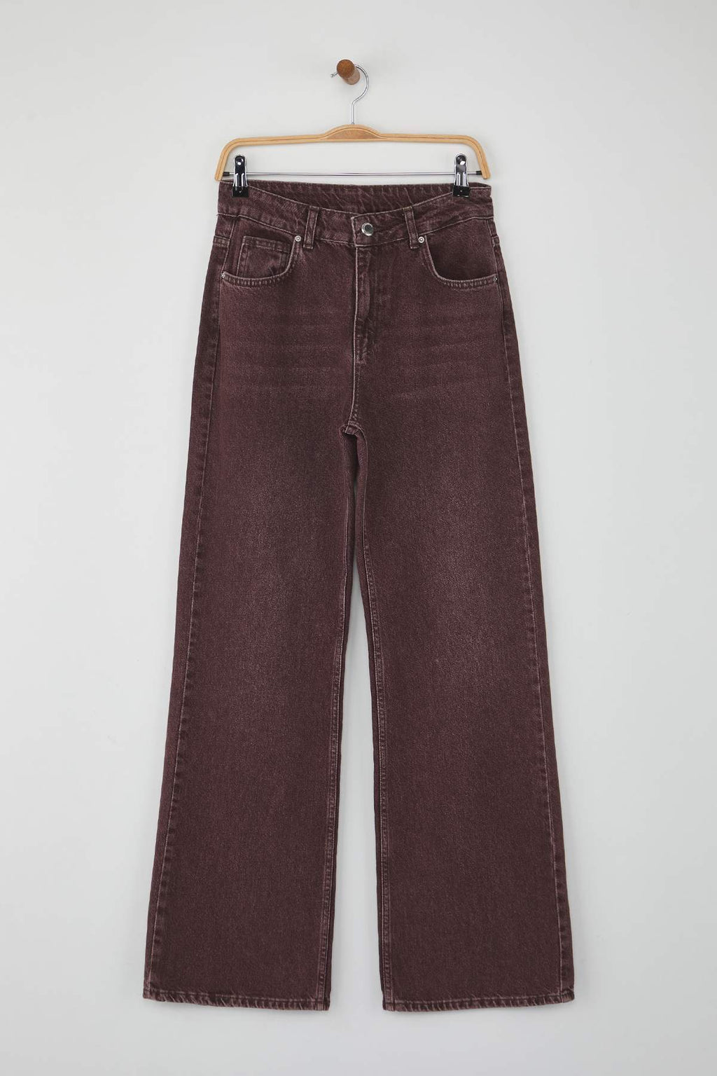 Trendyolmilla Petrol Yüksek Bel Vintage Yıkama Özel Renk Denim Wide Leg/Geniş Paça Jeans TWOAW26JE00110