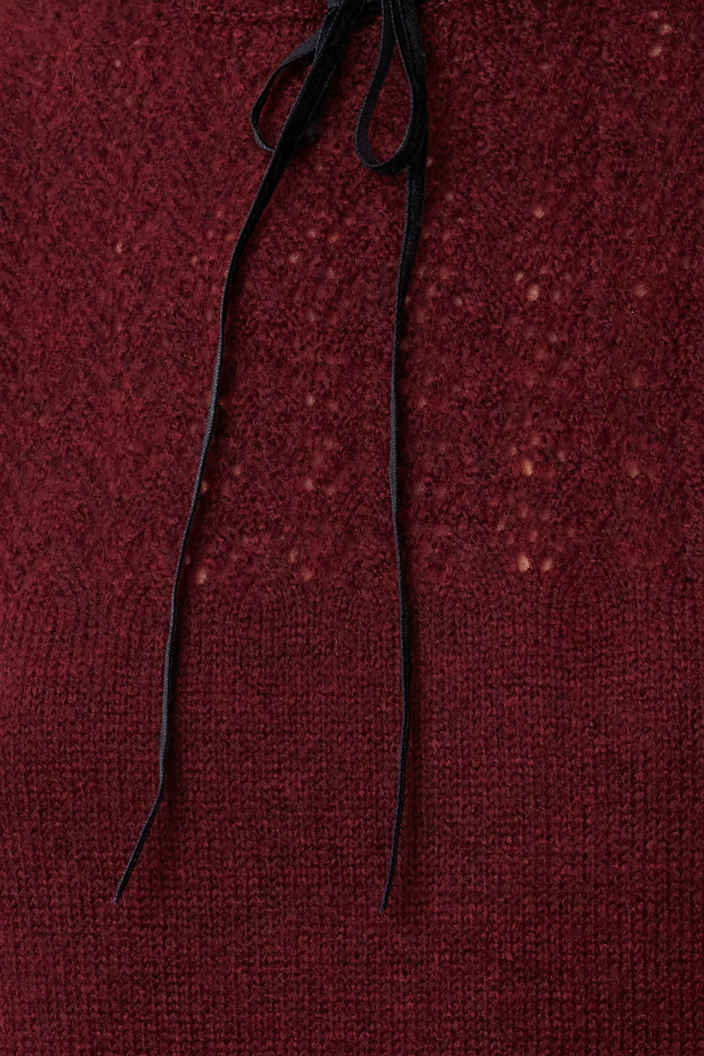 Trendyolmilla Bordo Yumuşak Dokulu Ajurlu/Delikli Kurdele/Fiyonk Detaylı Triko Kazak TWOAW21KZ2355