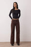 Trendyolmilla Kahverengi Taşlı Yüksek Bel Wide Leg Jeans TWOAW23JE00442