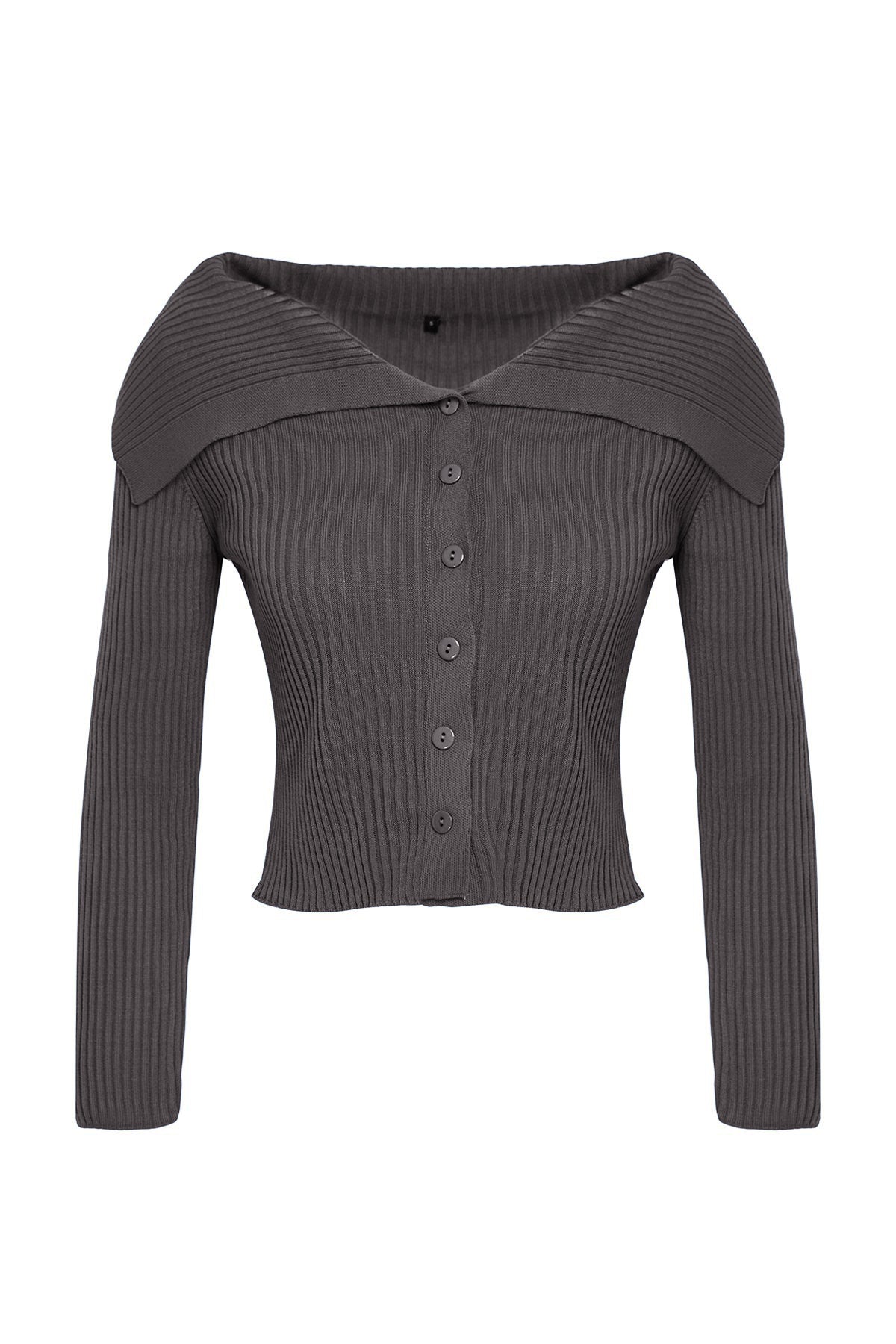 Trendyolmilla Fuşya Devrik Yaka Triko Hırka TWOAW24HI00284