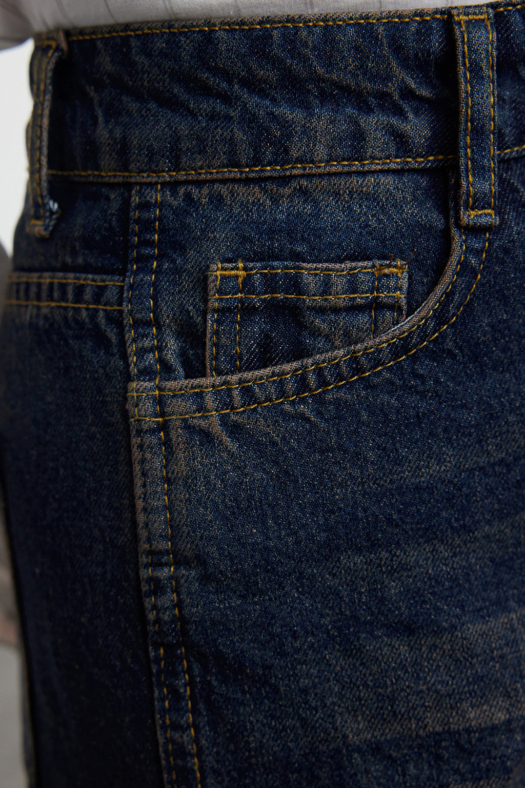 Koyu Mavi Yüksek Bel Geniş Paça Wide Leg Jeans %100 Pamuk Non-Stretch TWOAW24JE00313