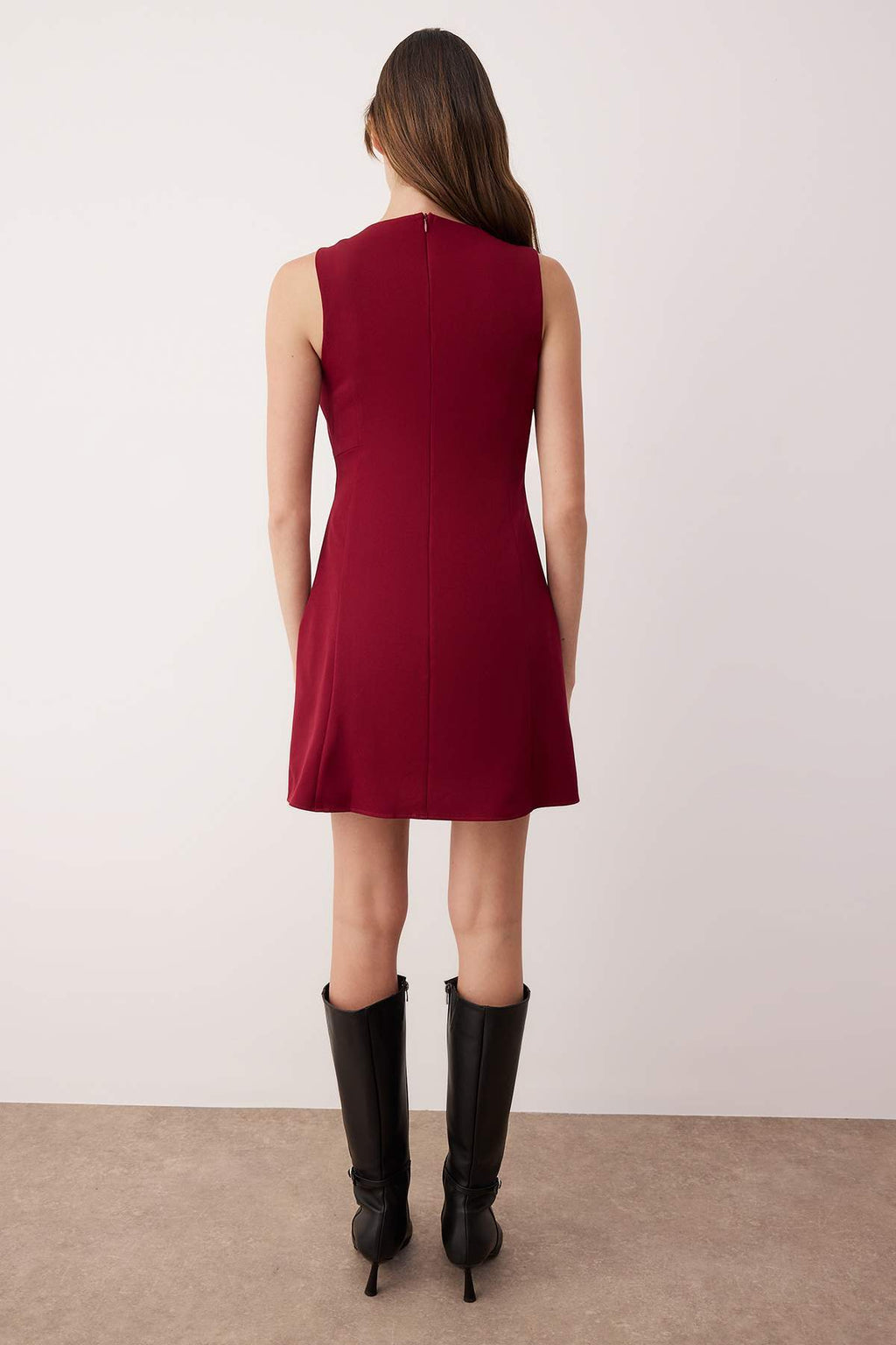 Trendyolmilla Bordo A-Kesim Mini Dokuma Elbise TWOAW25EL00192