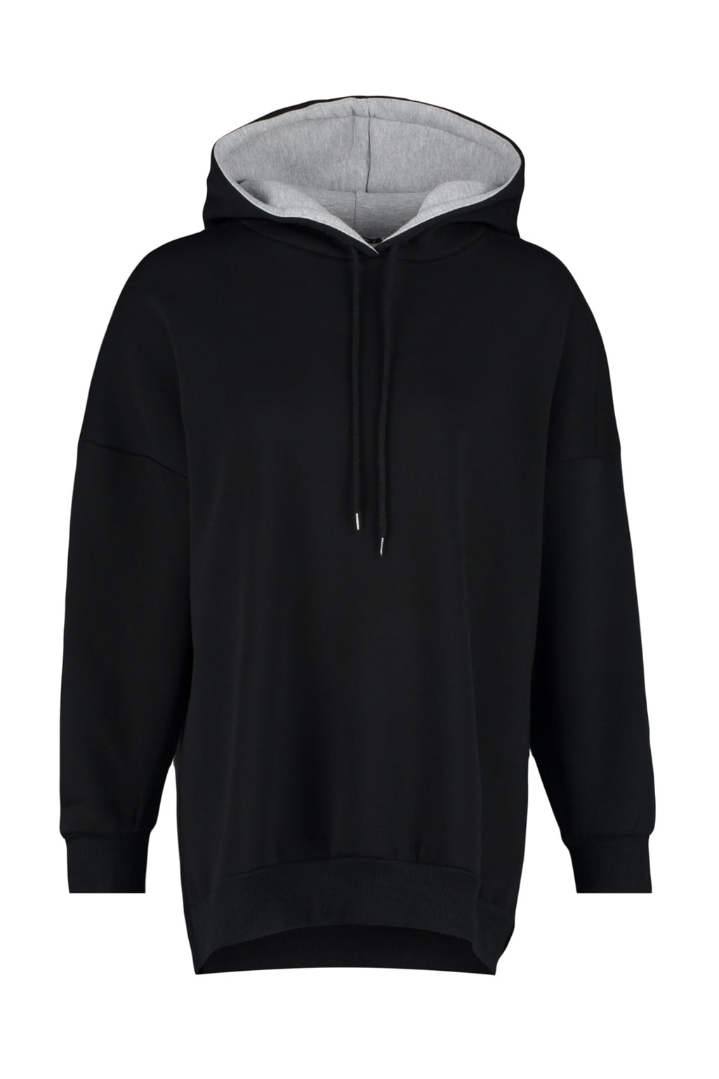 Trendyolmilla Gri Melanj Pamuklu Renk Bloklu Geniş Kalıp İçi Polarlı Örme Spor Sweatshirt TWOSS22SW0074