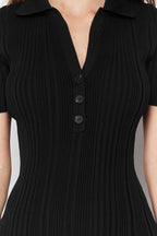 Trendyolmilla Kırmızı Midi Triko Polo Yaka Elbise TWOSS24EL00282