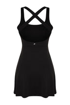 Siyah Scuba/Dalgıç 2 Katmanlı İçi Şortlu Tenis Örme Spor Elbise THMSS23EL00006