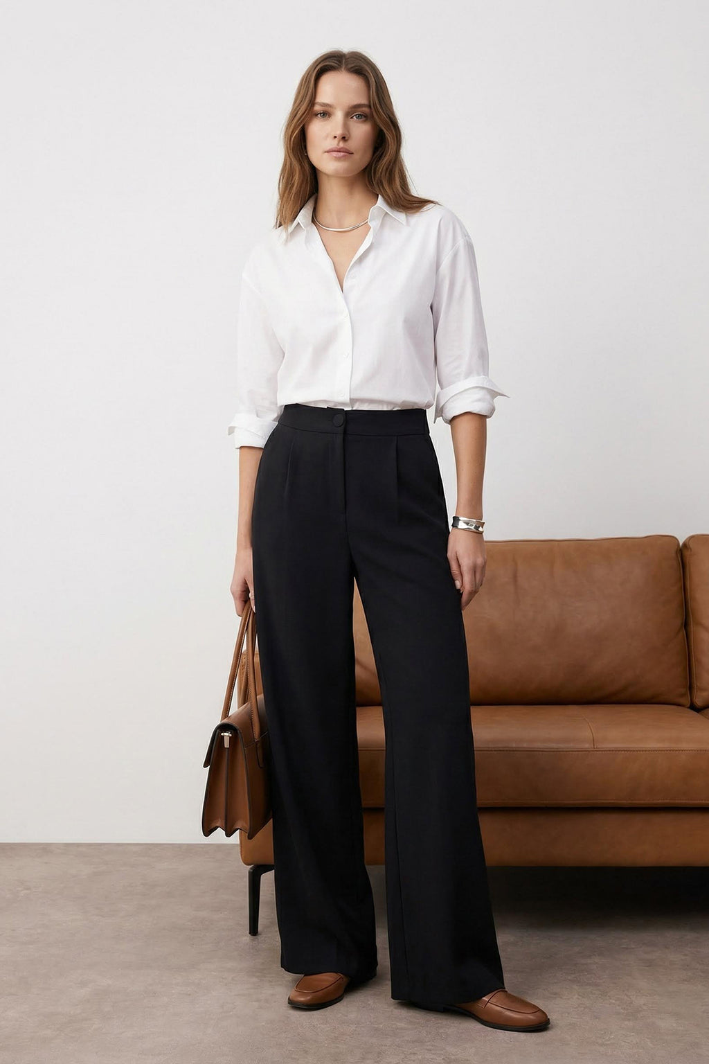 Trendyolmilla Açık Mavi Wide Leg/Geniş Paça Pilili Dokuma Kumaş Pantolon TWOSS21PL0189