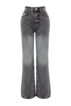 Gri More Sustainable Soluk Efekt Vintage Yüksek Bel Wide Leg Jeans TWOSS24JE00018