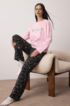 Trendyolmilla Beyaz %100 Pamuklu Kurdele/Fiyonklu ve Puantiyeli Örme Pijama Takımı THMAW26PT00053