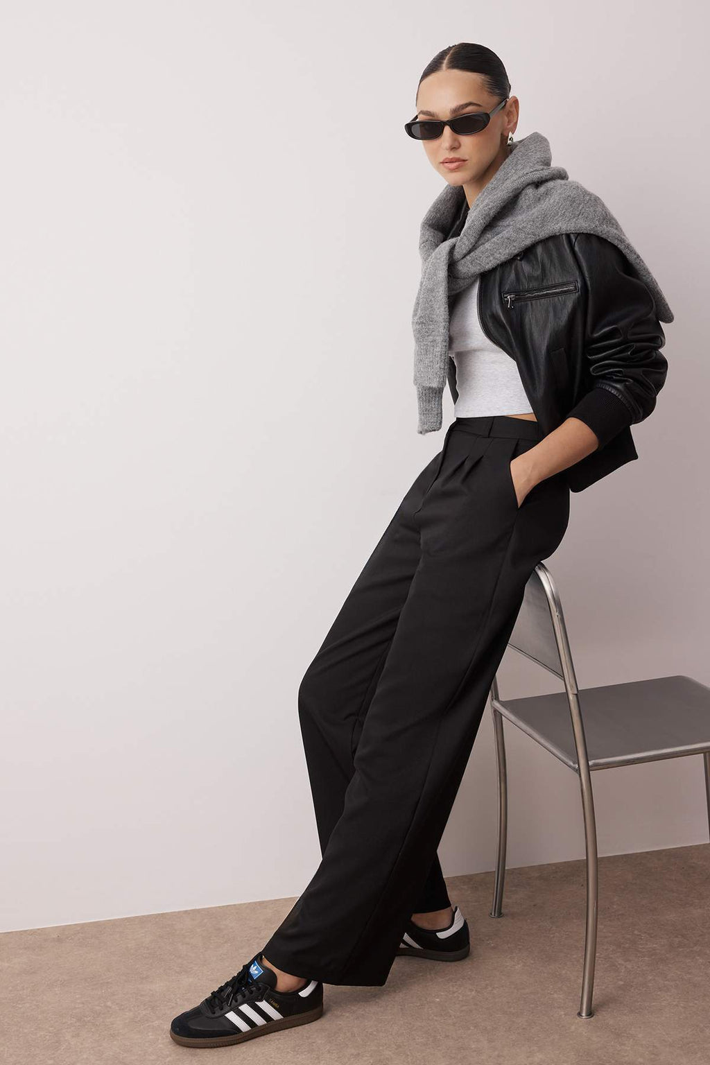 Trendyolmilla Vizon Wide Leg/Geniş Paça Pilili Dokuma Pantolon TWOAW22PL0475