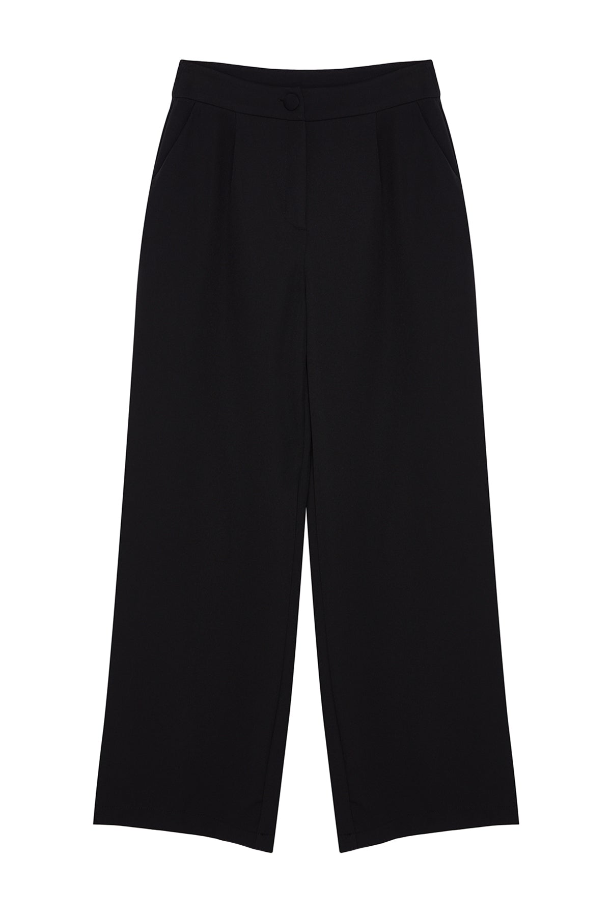 Trendyolmilla Açık Mavi Wide Leg/Geniş Paça Pilili Dokuma Kumaş Pantolon TWOSS21PL0189