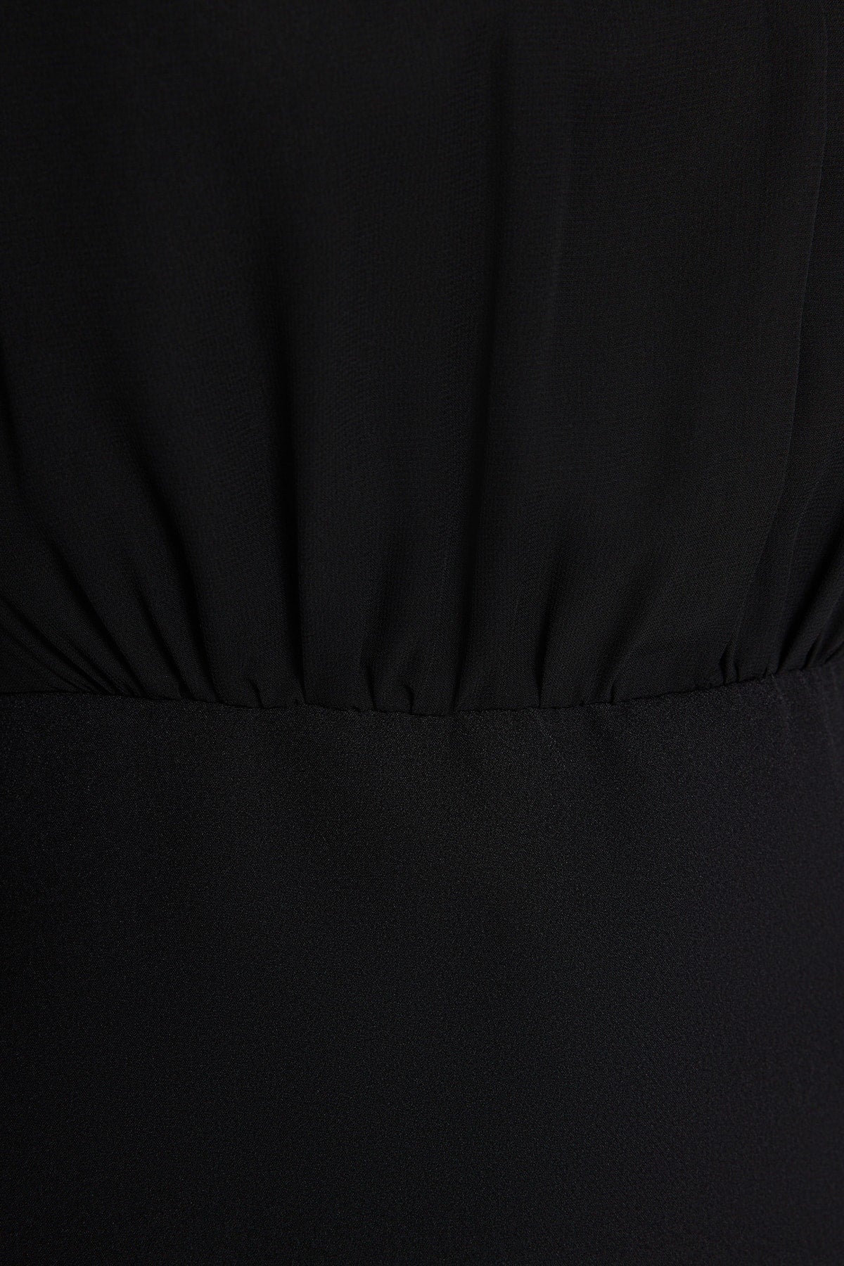 Trendyolmilla Haki A Kesim Dik Yaka Astarlı Şifon Mini Dokuma Elbise TWOAW24EL00296