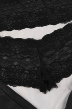 Trendyolmilla Siyah 3'lü Çeyiz Set Üst Dantel, Alt Saten Askılı Külotlu Dokuma Pijama Takımı THMAW26PT00077