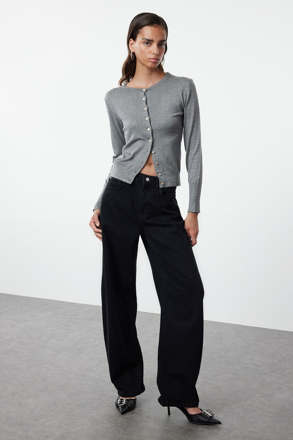 Trendyolmilla Mavi Yüksek Bel Baggy %100 Pamuk Non-Stretch Jeans TWOAW25JE00130