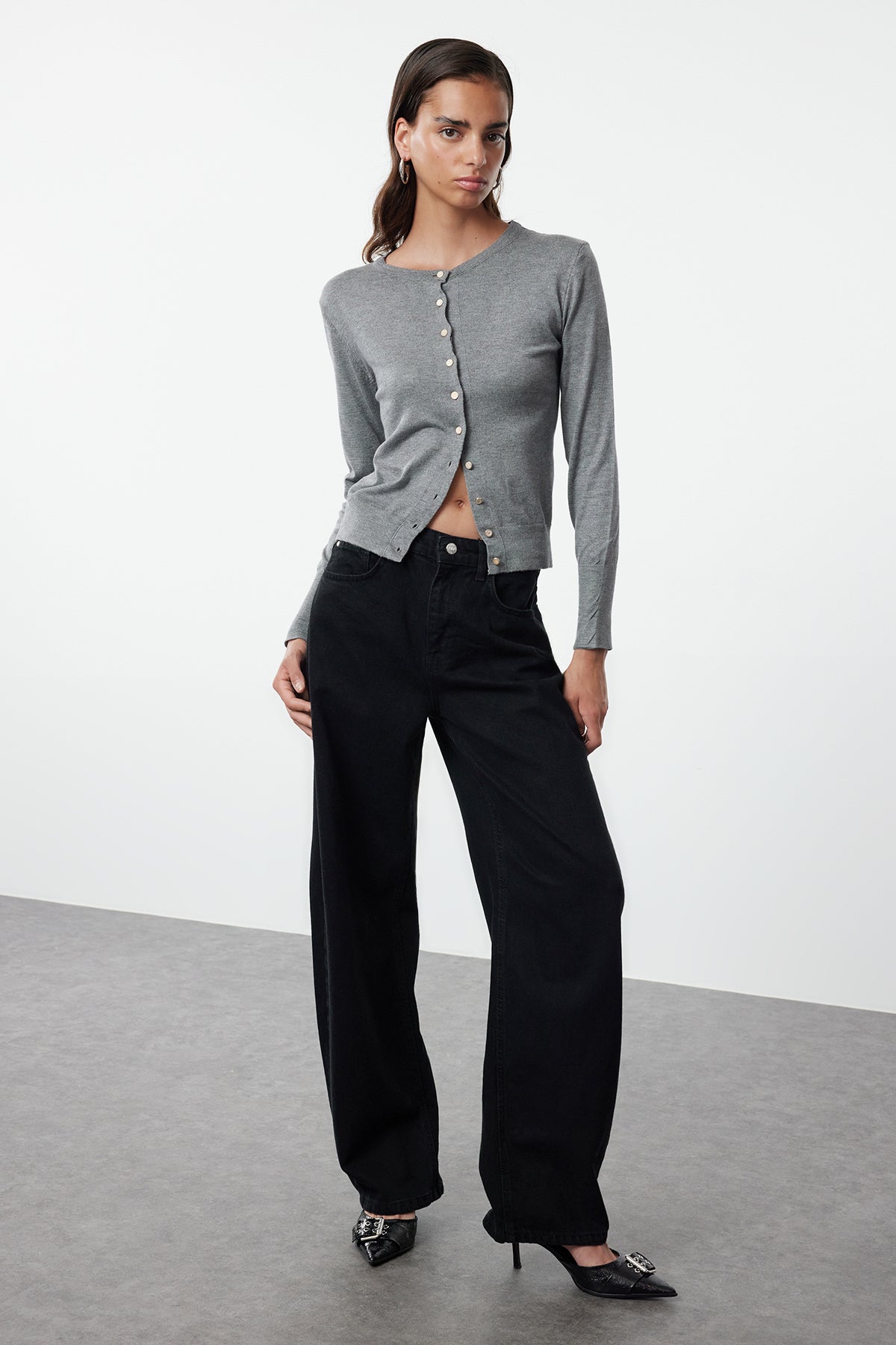 Trendyolmilla Mavi Yüksek Bel Baggy %100 Pamuk Non-Stretch Jeans TWOAW25JE00130