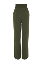 Trendyolmilla Haki Wide Leg/Geniş Paça Beli Lastikli Dokuma Pantolon TWOSS22PL00024
