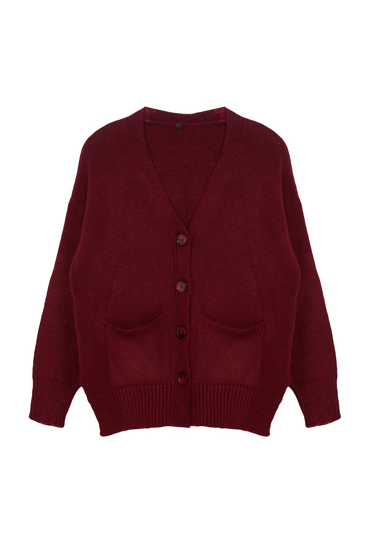 Trendyolmilla Bordo Basic Yumuşak Dokulu Triko Hırka TWOAW20HI0213