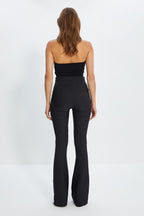 Siyah İspanyol Paça Flare Bootcut Dokuma Kumaş Pantolon TWOAW20PL0576