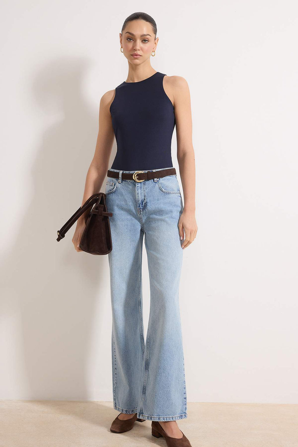 Trendyolmilla Lacivert  Yüksek Bel Wide Leg Jeans TWOAW24JE00089