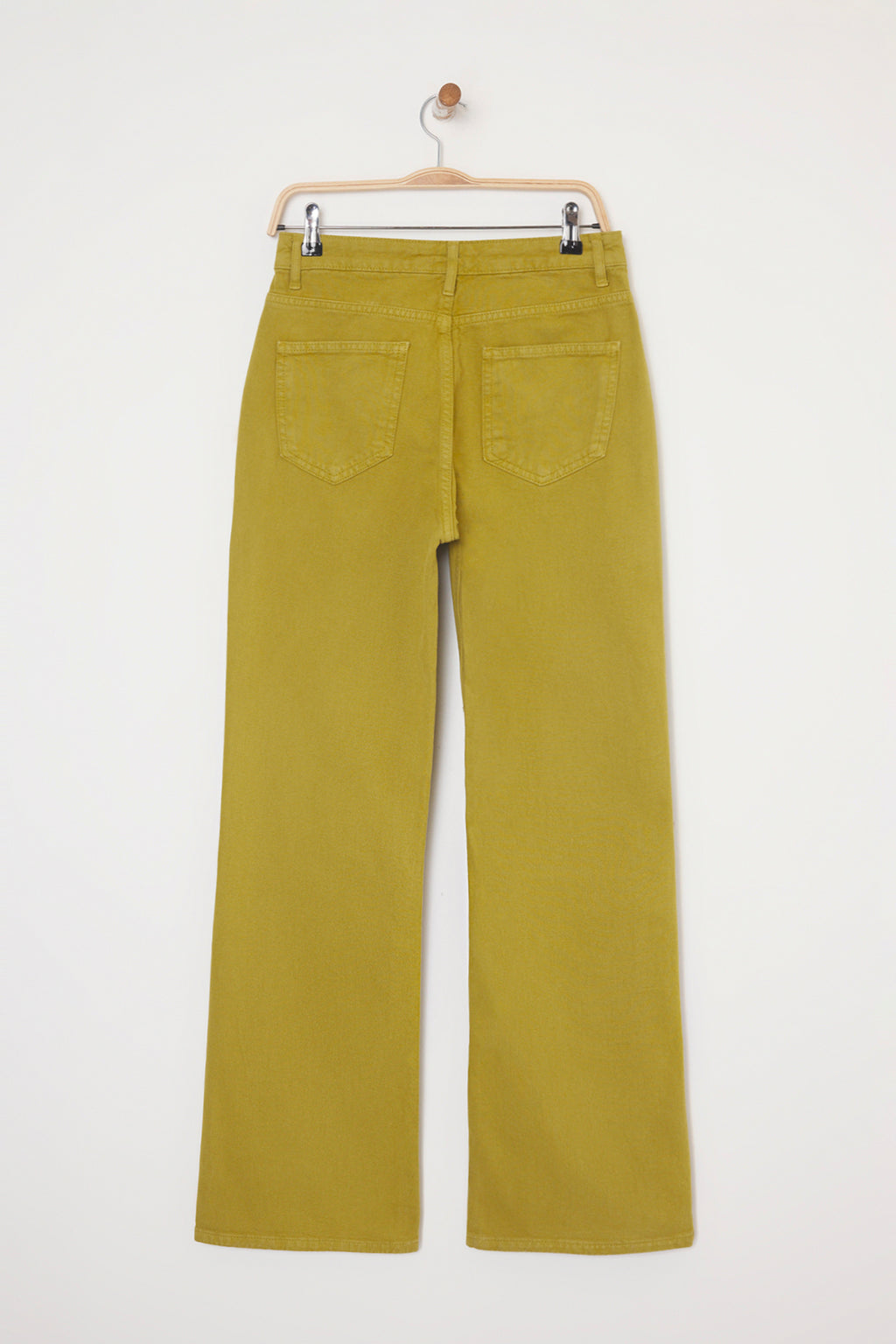 Trendyolmilla Yağ Yeşili Bel Detaylı Yüksek Bel Wide Leg Pantolon TWOAW25JE00039